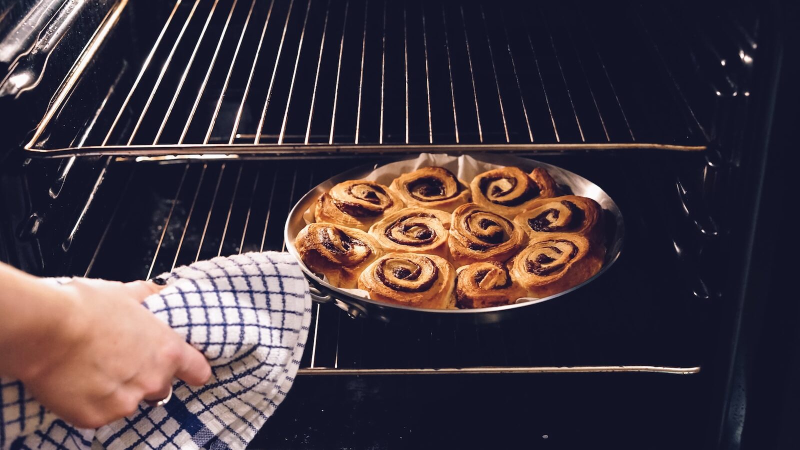 baked bread in oven